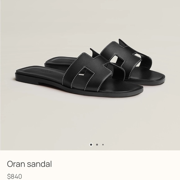 Hermès Oran Noir Sandal Size 40 (9.5) Retail $840+ Tax - Picture 9 of 13